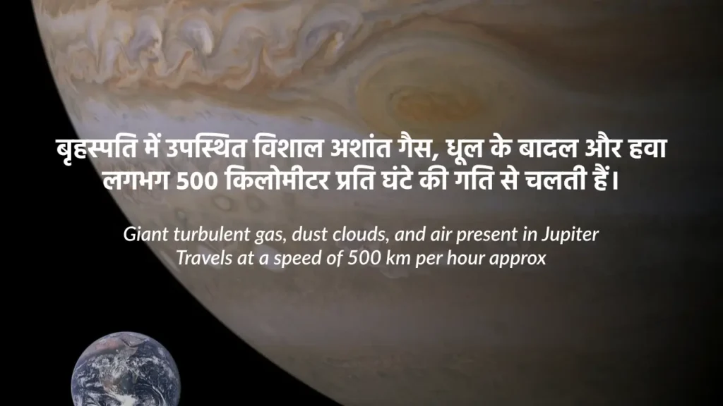 air present in Jupiter Travels at a speed of 500 km