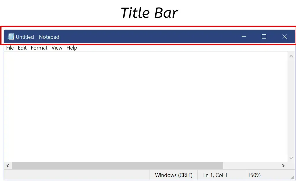 Title Bar in Notepad