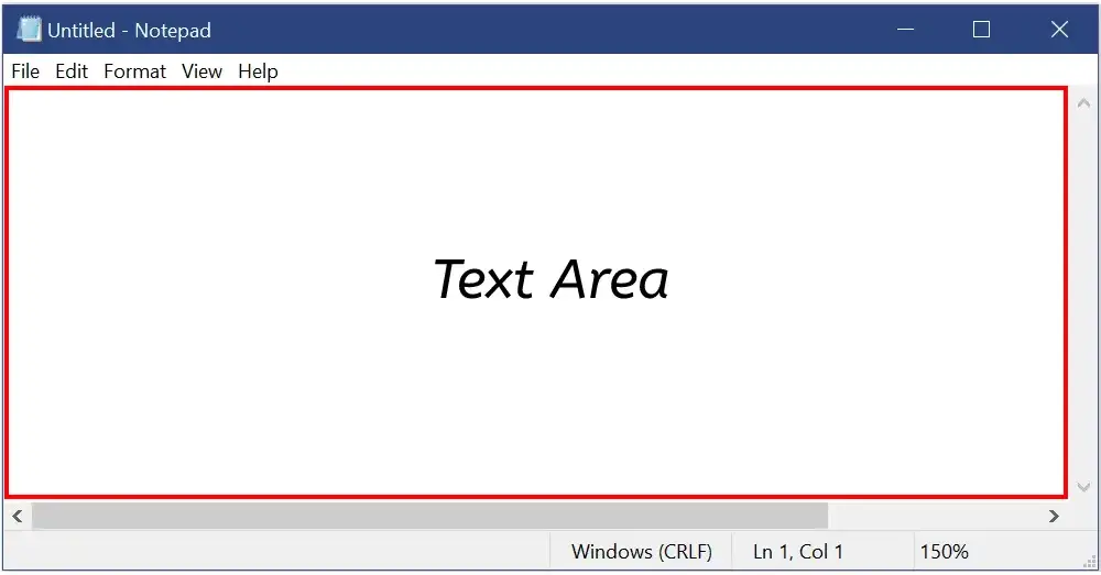 text area in Notepad 1